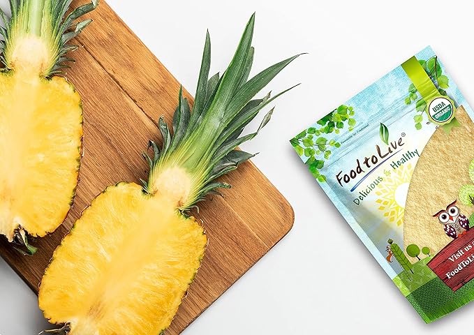 Food to Live Organic Pineapple Juice Powder 18 Pounds - Non-GMO Made from Raw Dried Fruit Unsulfured Vegan Bulk Kosher Great for Baking Juices Smoothies Contains Maltodextrin No Sulphites