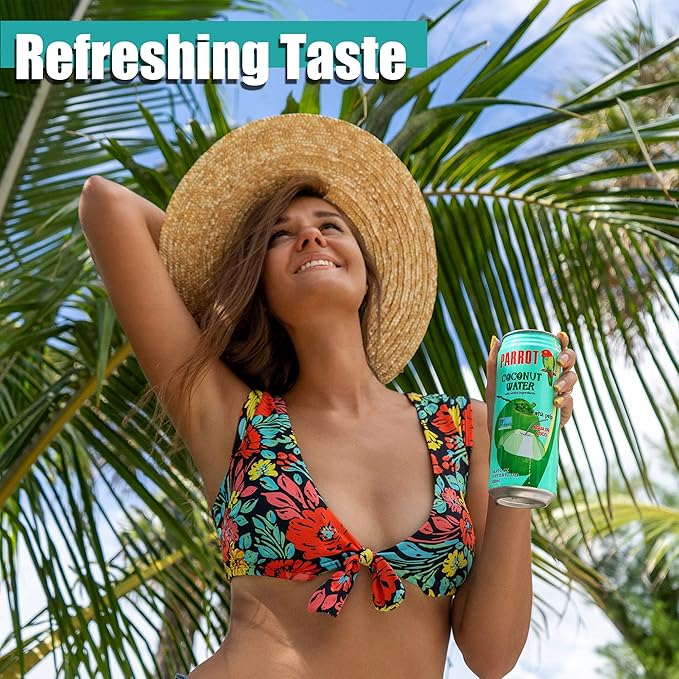 Parrot Brand Coconut Water with Pulp 16.6 fl. oz and 9.8 fl. oz. (Total Pack of 24)