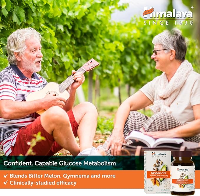 Himalaya GlucoCare – Herbal Glucose Metabolism &amp Pancreatic Support with Bitter Melon Gymnema Triphala &amp Turmeric – Natural Blood Sugar Support – Vegan Non-GMO Gluten-Free – 90 Capsules