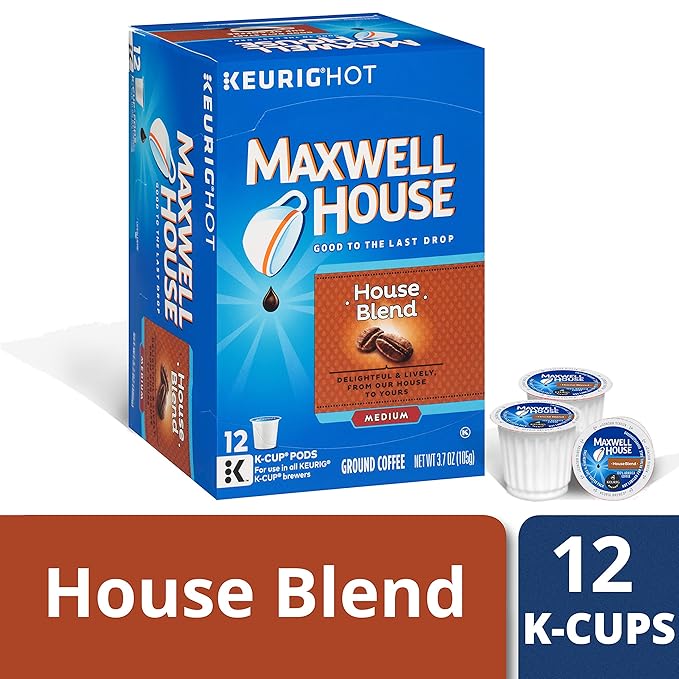 Maxwell House House Blend Medium Roast K-Cup Coffee Pods (12 Pods)