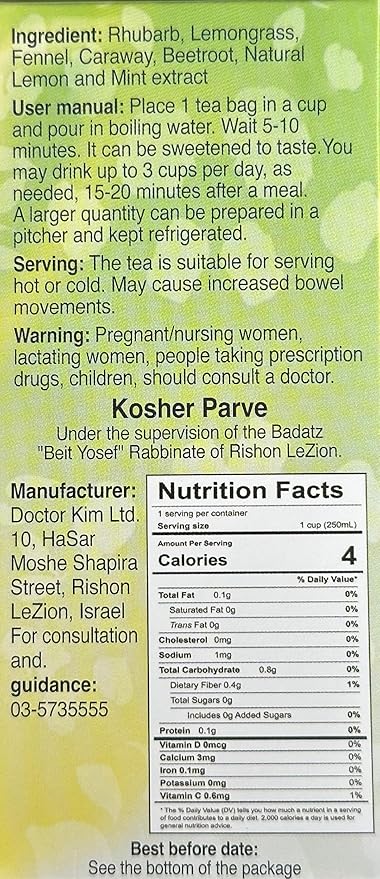 TeaLax Herbal Infusion Lemon Mint Flavor 40 Tea Bags