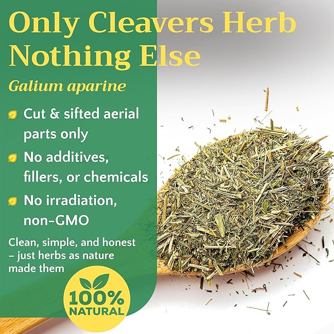 Cleavers Herb Tea (Galium Aparine) - Dried Cut &amp Sifted Cleaver Herbs - Fresh Herbal Loose Leaf Teas 8 oz