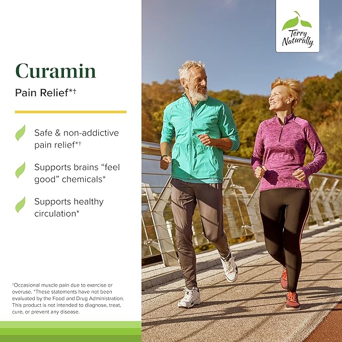 Terry Naturally Curamin - Curcumin Supplement for Circulation &amp Endorphin Support - Support for Occasional Discomfort - Aids Healthy Muscles - 60 Capsules
