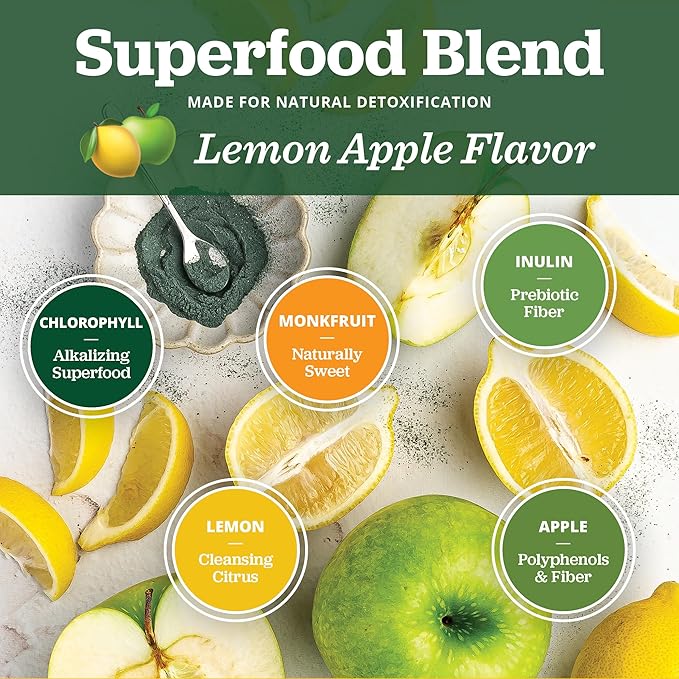 All About Juicing Chlorophyll Green Juice Shots - Clean Energy Detox Alkalize - 30 Stick Packs - Superfood Juice Powder - PuriVibe