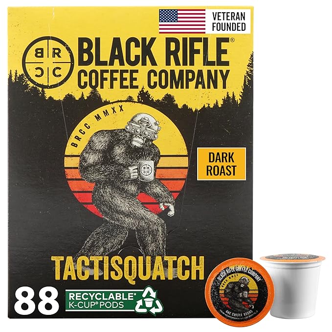 Black Rifle Coffee Company Single Serve Coffee Pods Tactisquatch Dark Roast Coffee Pods 88 Count