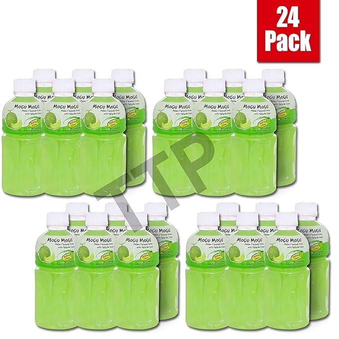 Mogu Mogu Fruit Juice with Nata De Coco 10.82 oz (Pack of 24) (Melon)