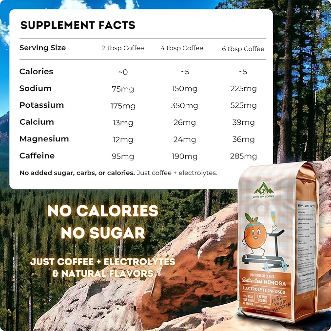 Long Run Coffee – Hydrating Coffee with Electrolytes – All Natural Energy + Hydration + Recovery for Athletes – Stomach Friendly Electrolyte Coffee for Runners (1 lb Orange Peel Infused)