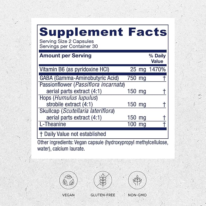 Vitanica GABA Ease Calming Support Vegan 60 Capsules