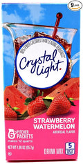 Crystal Light Strawberry Watermelon Drink Mix 12-Quart Canister (Pack of 9)