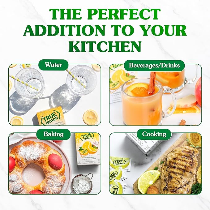 True Lemon 500ct - Water Enhancer - Bulk Dispenser - 0 Calorie Drink Mix Packets For Water - Sugar Free Lemon Flavoring Powder Packets(Pack of 2)