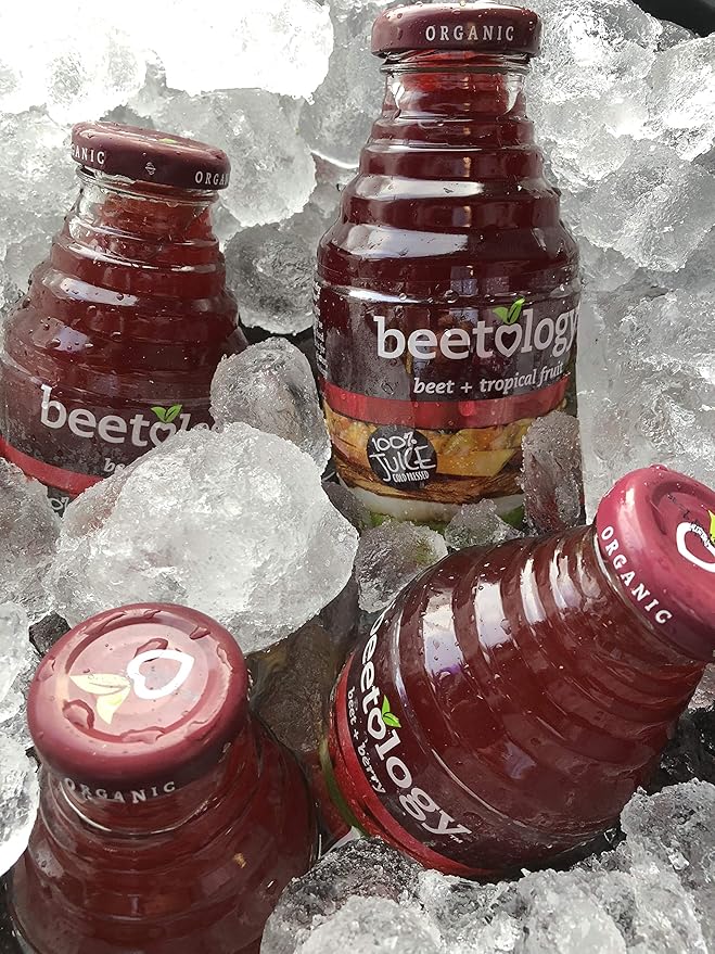 Beetology Organic Beet and Cherry Juice 8.45oz (6 Pack) | 100% Cold Pressed | Heart Healthy | Nutrient Packed Vegetable Juice | Vibrant Flavor