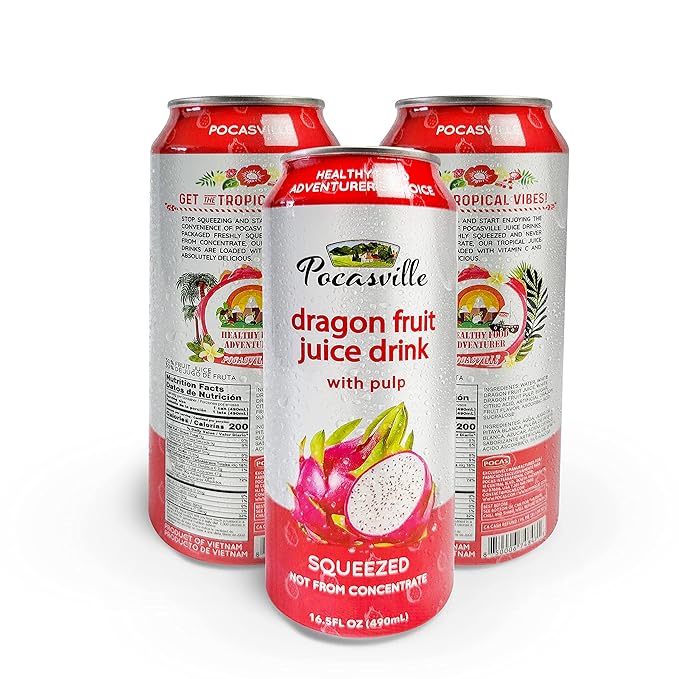 Pocasville Fruit Juices Squeezed not form Concentrate 16.5 Fluid Ounce Can (Mix 12 cans)