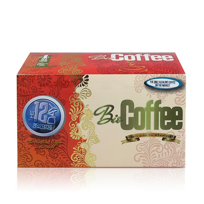 Bio Coffee- First Organic Instant Non-dairy Alkaline Coffee (2 Boxes 32 total sachets)