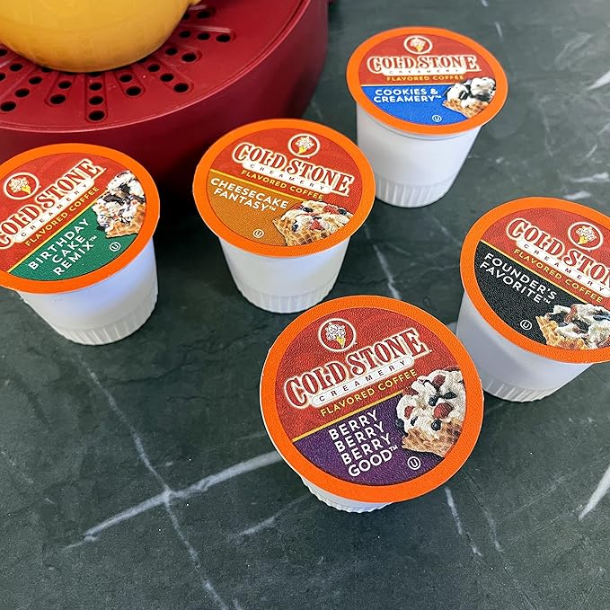 Cold Stone Creamery Beverages Coffee Pods Compatible with K Cup Brewers Including 2.0 - Ice Cream Flavored Assorted Variety Pack 40 Count