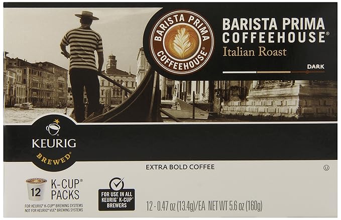 Barista Prima Coffeehouse Coffee Keurig K-Cups Italian Roast 72 Count