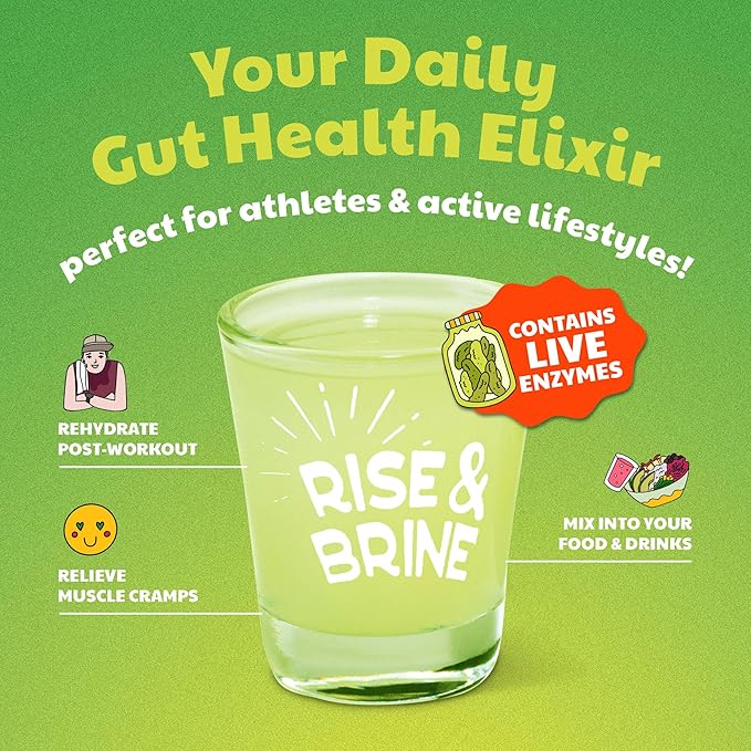 Olive My Pickle Probiotic Pickle Juice for Leg Cramps 19.5 oz | 1pk Live Brine Kosher Dill Pickle Juice Shots with Natural Probiotics &amp Digestive Enzymes for Gut Health - 13 Pickle Shots for Cramp