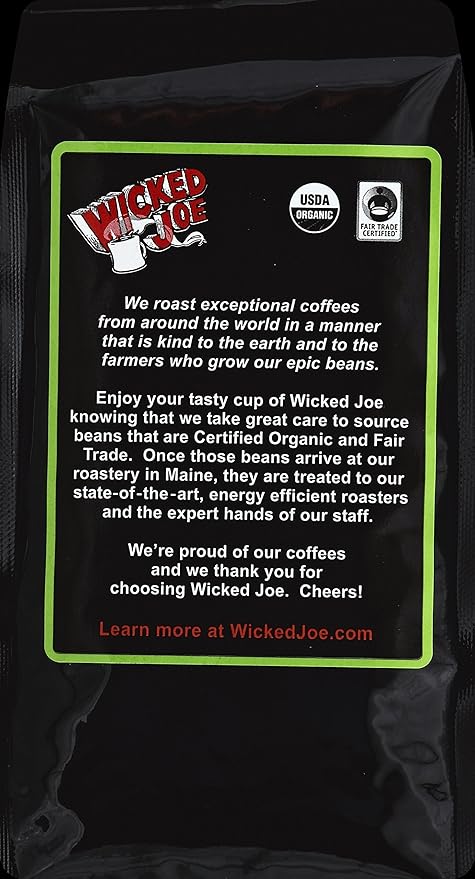 Wicked Joe Coffee Organic Whole Bean Medium Dark Roast Wicked Italian