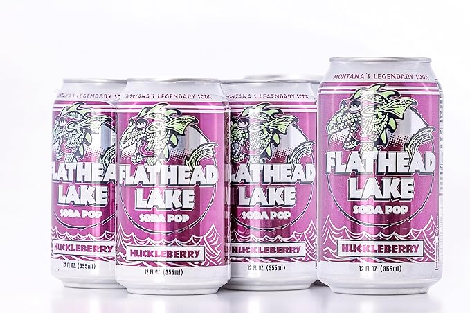 Flathead Lake Soda Pop (Huckleberry Cans) (24 Pack)