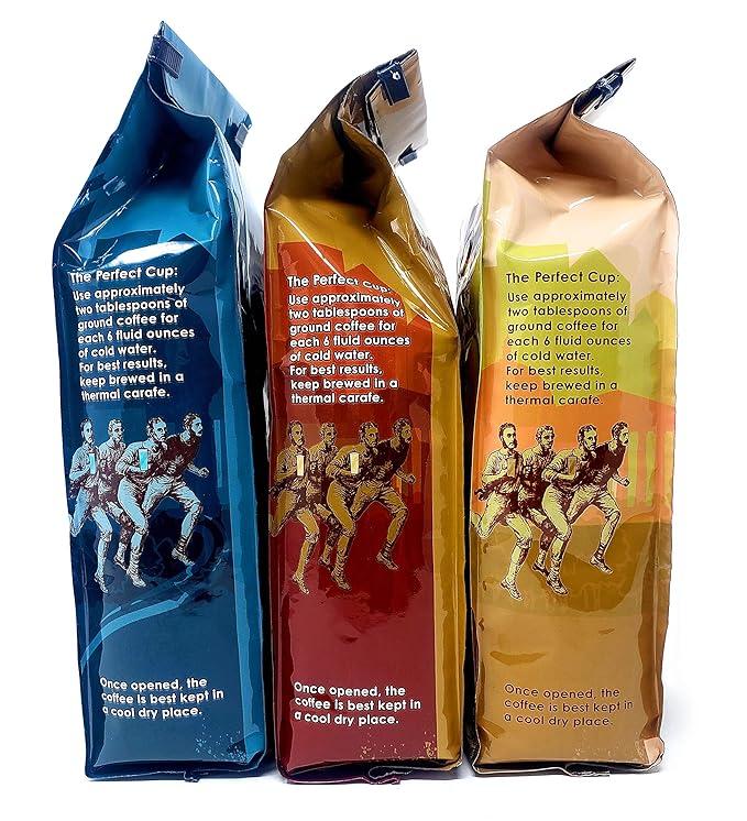 Trader Joes Coffee Ground Variety Pack of 3 Flavors - Light Roast Medium Roast Dark Roast - 41 oz Total - 100% Arabica Ground Coffee