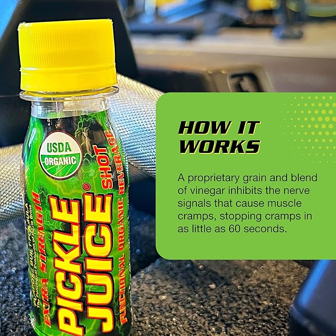 Pickle Juice Sports Drink Shots Ultra - Relieves Cramps Immediately - Electrolyte Pickle Juice Shots for Day &amp Night Time Leg Cramp Relief - 2.6 oz 24 Pack
