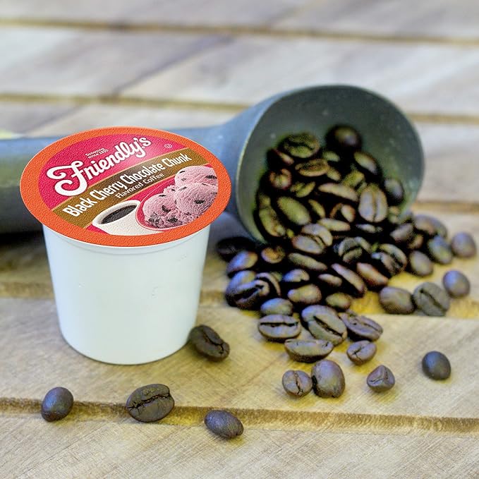 Friendly's Coffee Pods Cherry Chocolate Ice Cream Flavored for Keurig K Cup Brewers Black Cherry Chocolate Chunk 40 Count (Pack of 1)