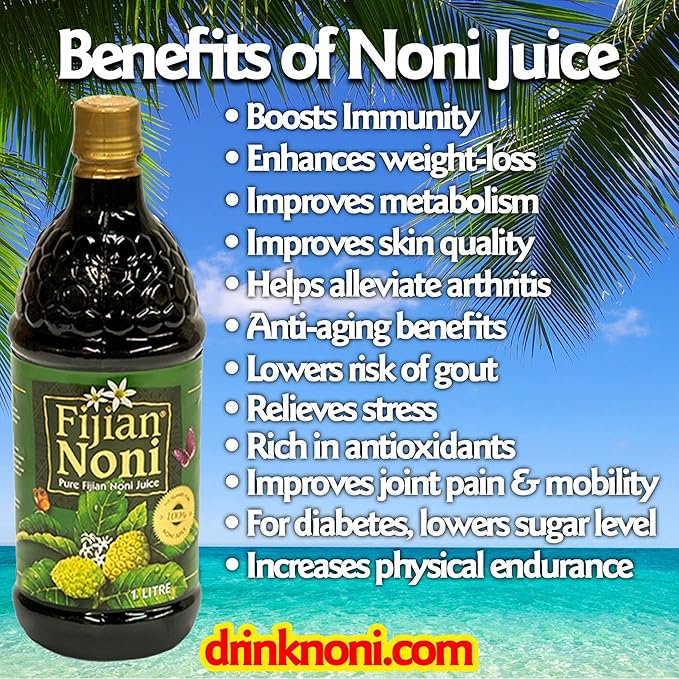 Authentic Noni Fruit Juice (33.8 Fl.Oz Bottle) Our noni fruit juice is 100% all-natural and contains no preservatives added sugars or other undesirable ingredients of any kind...