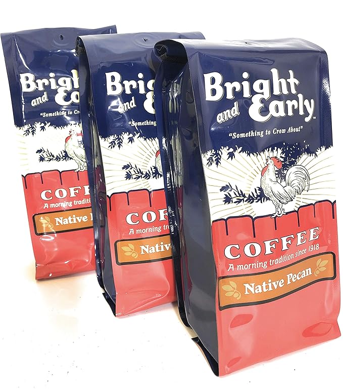 Bright and Early Coffee NATIVE PECAN 12 oz GROUND MEDIUM ROAST COFFEE PACK OF 3