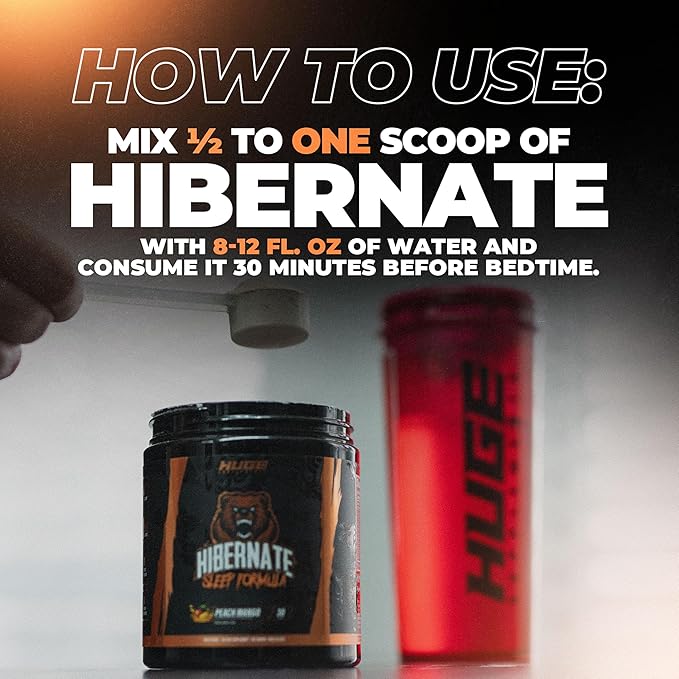Hibernate Sleep Supplement Complete &amp Optimally Dosed Sleep Recovery Formula Relax &amp Unwind Includes GABA Valerian Root Melatonin 5-HTP &amp More (30 Servings) (Peach Mango)