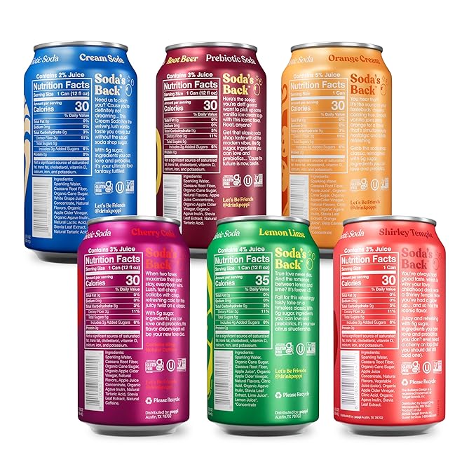 Poppi Sparkling Prebiotic Soda Beverage with Apple Cider Vinegar Seltzer Water and Fruit Juice Major Mix Variety Pack 12 Fl Oz Pack of 12 Packaging May Vary