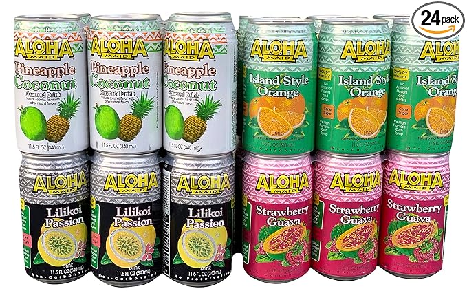 Aloha Maid Juice 11.5-Ounce (Pack of 24) (Tropical Fruit Drink Assorted Pack)