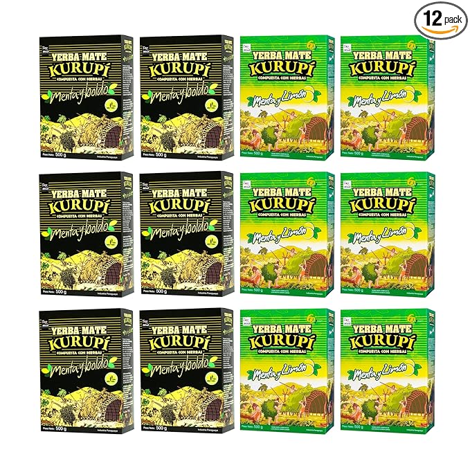 Kurupi Yerba Mate - Mint Boldo &amp Mint Lemon. 12Pack