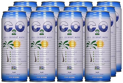 C2O Pure Coconut Water 17.5 Fluid Ounce (Pack of 12)