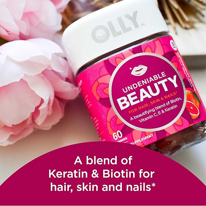 OLLY Muscle Recovery Sleep Gummies Sleep and Sore Muscle Support 3mg Melatonin &amp Undeniable Beauty Gummy for Hair Skin Nails Biotin Vitamin C Keratin Chewable