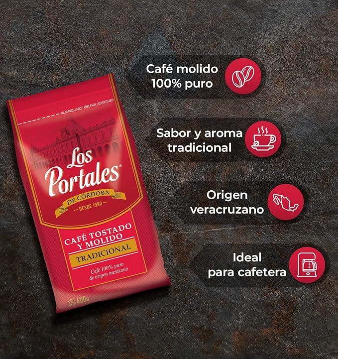 Los Portales de Cordoba Mexican Mountain Grown Gourmet Coffee Roasted Ground Coffee (0.88 lb. Bag)