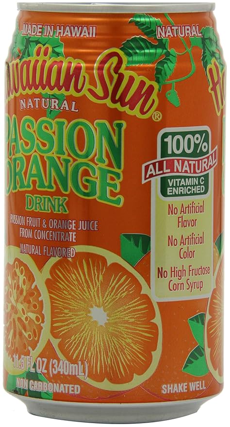 Hawaiian Sun Juice Orange Passion 11.5 Fl Oz (Pack of 24)