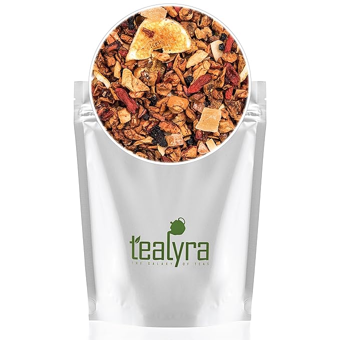Tealyra - Superfruit Mango - Goji Berries - Pineapple - Pomegranate - Fruity Herbal Loose Leaf Tea - Hot or Iced - Vitamin and Antioxidant Rich - No Caffeine - 224g (8-ounce)