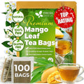 FreshDrinkUS Premium 100 Mango Leaf Tea Bags Hojas de Mango secas 100% Natural &amp Pure Loose Leaf Herbal Tea. Non GMO No Sugar No Caffeine No Gluten Vegan