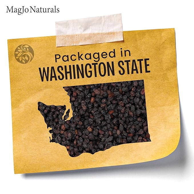 MagJo Dried Elderberries - 100% Wild crafted Dried Elder berries - 2lb Bulk - Non-Irradiated Non-GMO Whole Black Elderberry Immune Support - Raw Vegan Sambucus 2 Pack