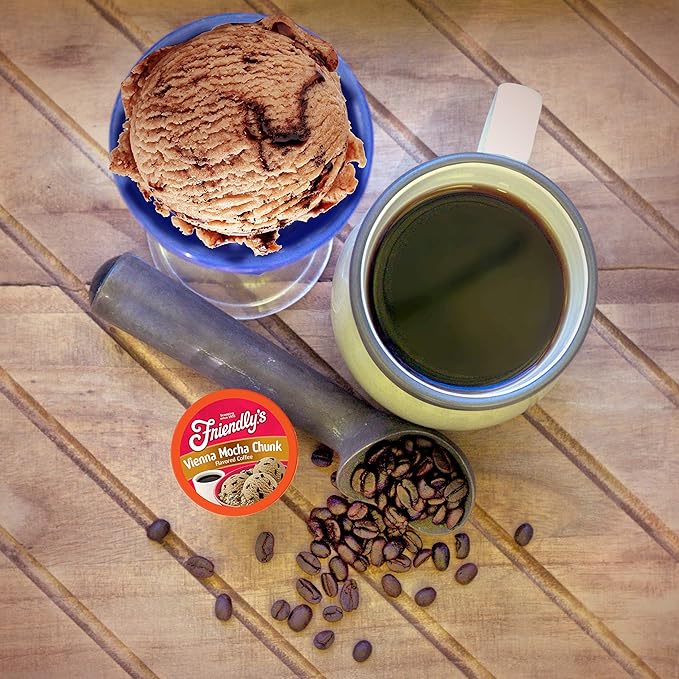 Friendly's Ice Cream Flavored Mocha Coffee Pods for Keurig K Cup Brewers Vienna Mocha Chunk 40 Count (Pack of 1)