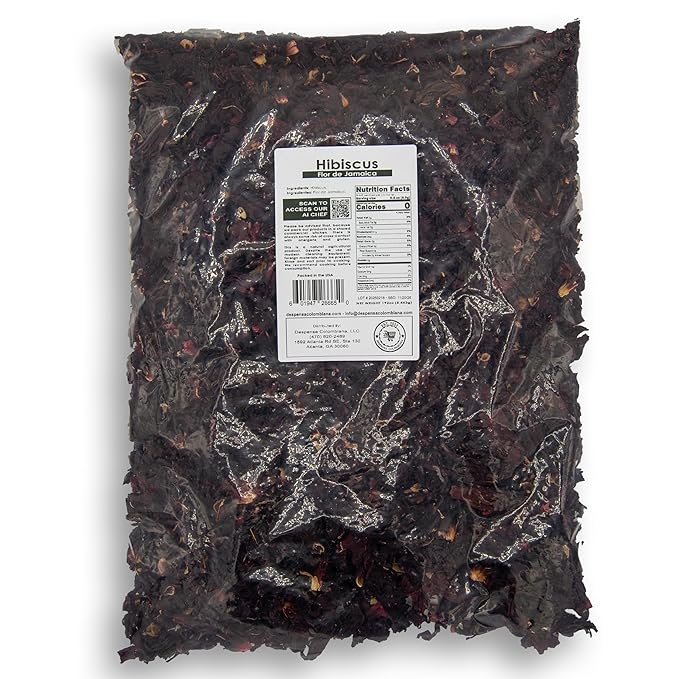 12 lbs Hibiscus Flowers - Flor de Jamaica Bag Dried Hibiscus Bulk Flowers - Ideal for Juices infusions and hibiscus flower teas - Despensa Colombiana