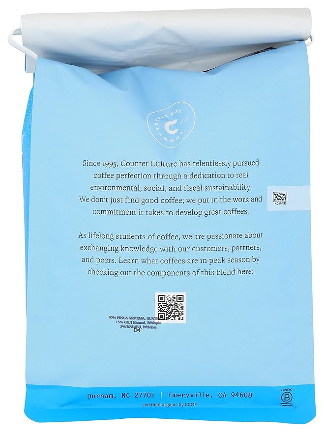 COUNTER CULTURE COFFEE Organic Forty Six Blend Whole Bean Coffee 24 OZ