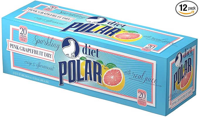 Polar Beverages Dry Juice Diet Pink Grapefruit 12 Fluid Ounce (Pack of 12)