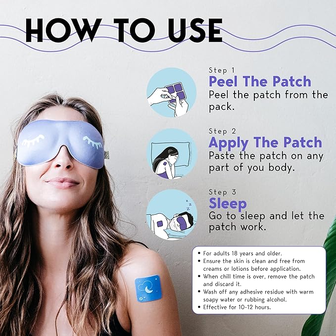 Klova ZSleep Patches for Adults | Natural Sleep Aid with Melatonin Ashwagandha Valerian GABA &amp L-Theanine | Fall Asleep Faster Stay Asleep Longer &amp Wake Up Refreshed | 28 Sleep Patches