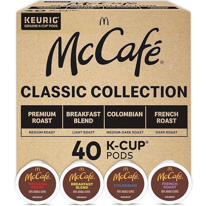 McCafe Classic Collection Single-Serve Coffee K-Cup Pods Classic Collection Variety Pack 40 Count