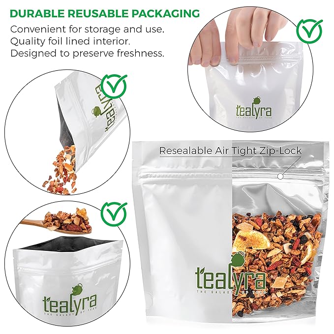 Tealyra - Superfruit Mango - Goji Berries - Pineapple - Pomegranate - Fruity Herbal Loose Leaf Tea - Hot or Iced - Vitamin and Antioxidant Rich - No Caffeine - 224g (8-ounce)