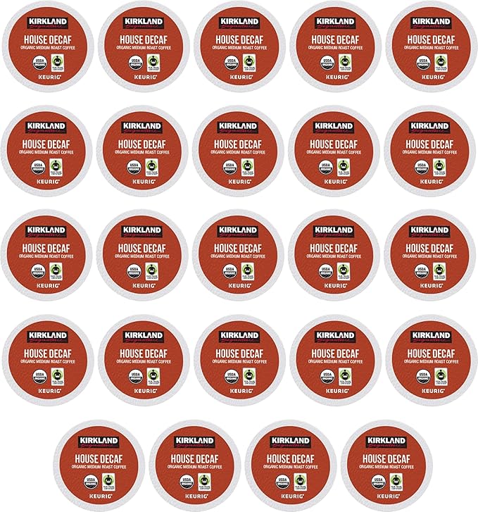 Kirkland Signature Organic House Decaf Coffee K Cups Plus Basicos Coaster (24Pods House Decaf)