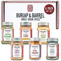 Burlap &amp Barrel Cooking &amp Baking 6-Pack Gift Set – As Seen on Shark Tank! Gourmet Spices for Home Chefs – Includes Cinnamon Rosemary &amp More – 6 Full-Size Jars