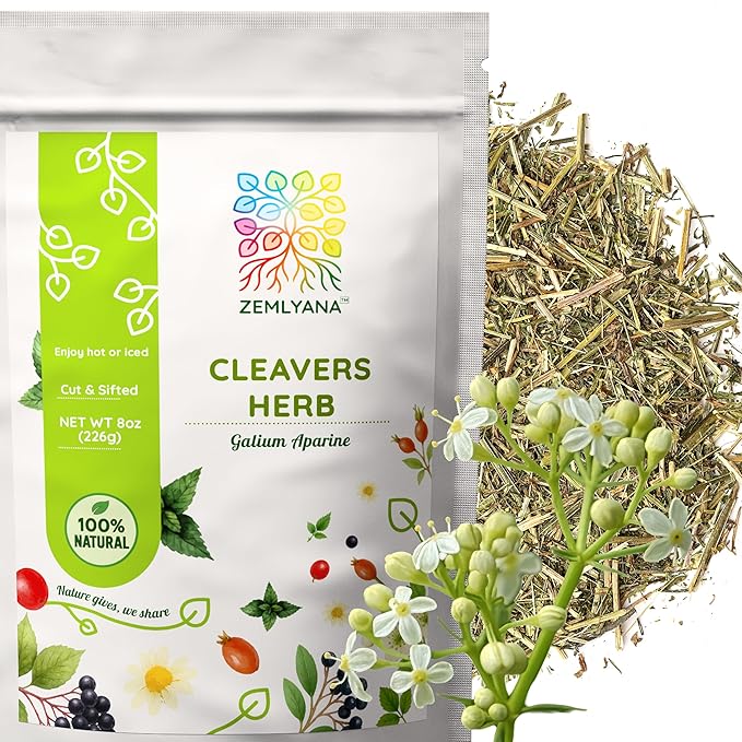 Cleavers Herb Tea (Galium Aparine) - Dried Cut &amp Sifted Cleaver Herbs - Fresh Herbal Loose Leaf Teas 8 oz