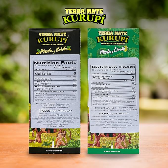 Kurupi Yerba Mate - Mint Boldo &amp Mint Lemon. 12Pack