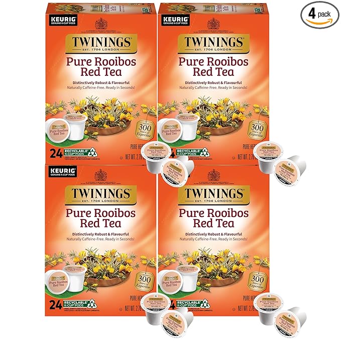Twinings of London Pure Rooibos Herbal Tea K-Cups for Keurig® 24 count (Pack of 4)